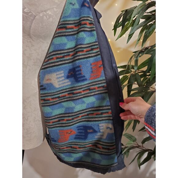 Patagonia Vtg 90s Southwest Aztec Fleece Lined Softshell Jacket Womens Size L - Picture 6 of 16